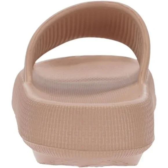 Women's Light Brown Pillow Slides Slippers Shower Sandals Cushioned Thick Sole - Picture 5 of 6